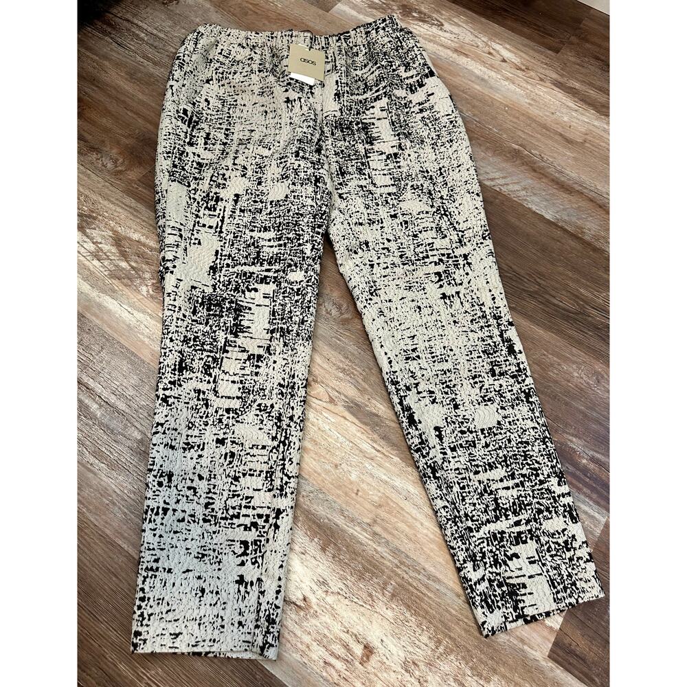 ASOS NEW WITH TAGS Abstract black and gray print women’s pants IN SIZE 8